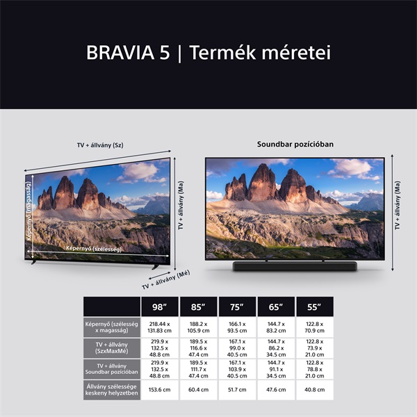 Sony 85" Bravia 5 K85XR55BP 4K UHD Smart Mini LED TV