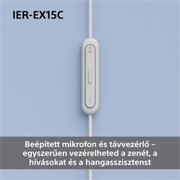 Sony IEREX15CW.CE7 USB Type-C vezetékes mikrofonos fehér fülhallgató