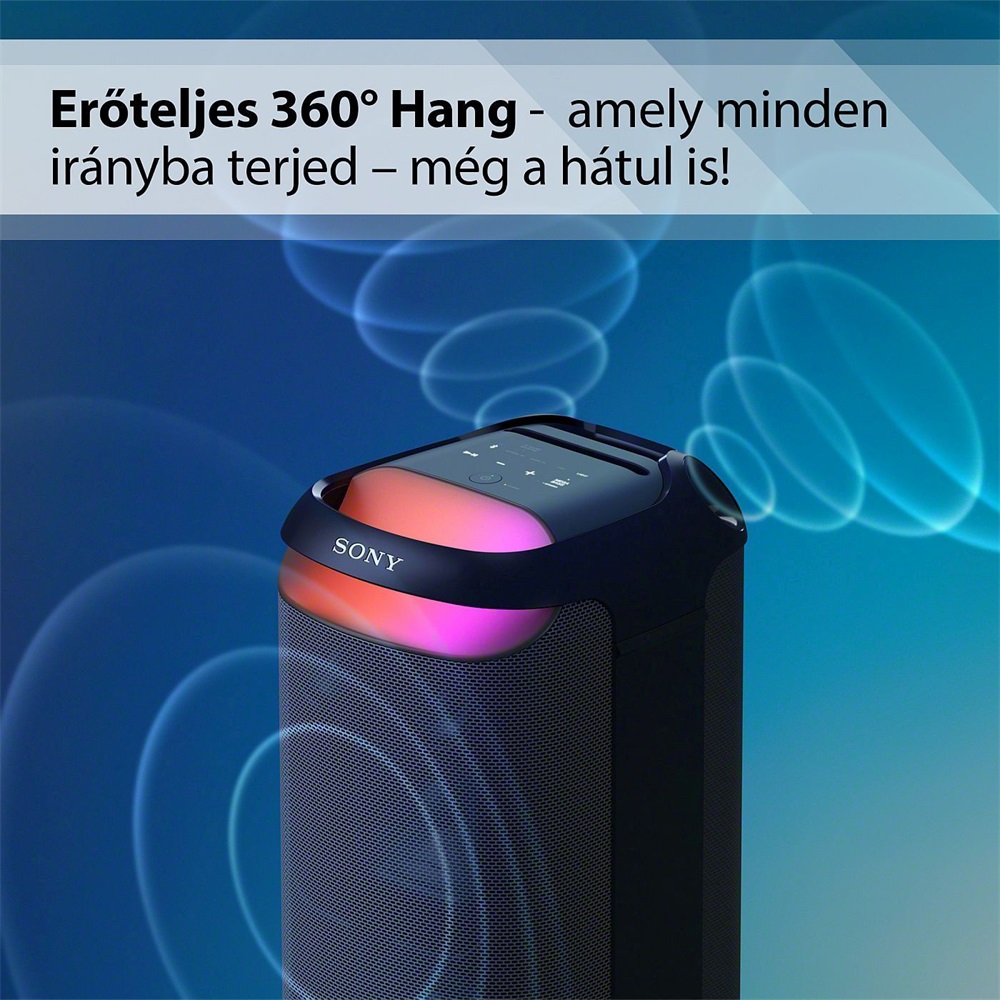 Sony SRSXV800B.CEL hordozható vezeték nélküli hangszóró (Újracsomagolt)