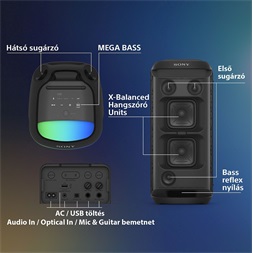 Sony SRSXV800B.CEL hordozható vezeték nélküli hangszóró (Újracsomagolt)