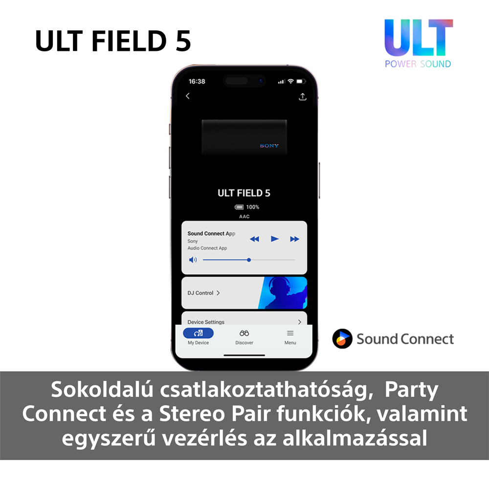 Sony ULT Field 5 fekete Bluetooth hangszoró
