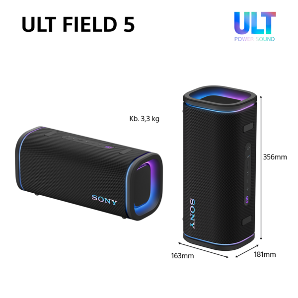 Sony ULT Field 5 fekete Bluetooth hagnszoró