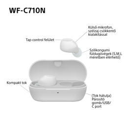 Sony WFC710 True Wireless Bluetooth zajszűrős fehér fülhallgató