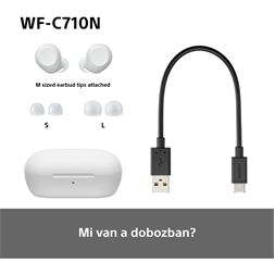 Sony WFC710 True Wireless Bluetooth zajszűrős fehér fülhallgató