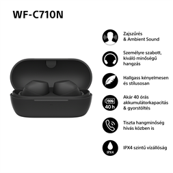 Sony WFC710 True Wireless Bluetooth zajszűrős fekete fülhallgató