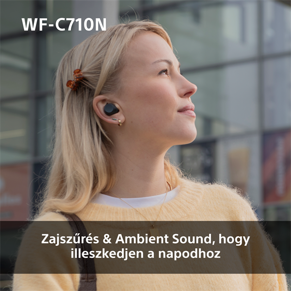 Sony WFC710 True Wireless Bluetooth zajszűrős fekete fülhallgató