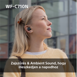 Sony WFC710 True Wireless Bluetooth zajszűrős fekete fülhallgató