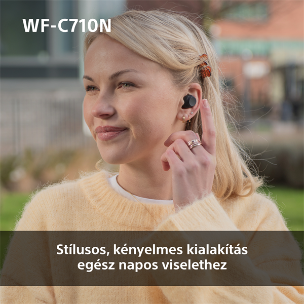 Sony WFC710 True Wireless Bluetooth zajszűrős fekete fülhallgató