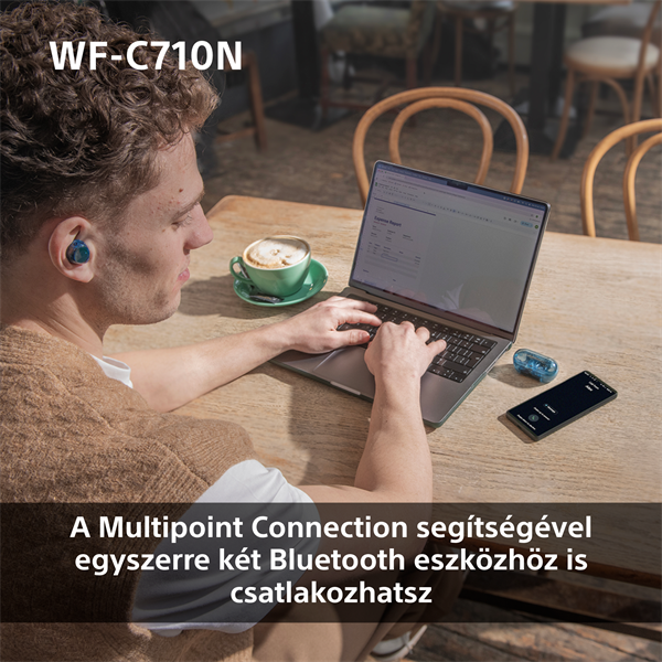 Sony WFC710 True Wireless Bluetooth zajszűrős fekete fülhallgató