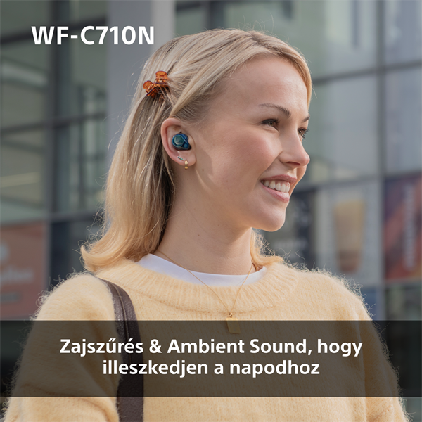 Sony WFC710 True Wireless Bluetooth zajszűrős üvegkék fülhallgató
