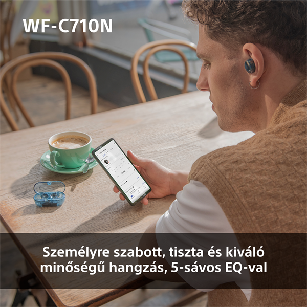 Sony WFC710 True Wireless Bluetooth zajszűrős üvegkék fülhallgató