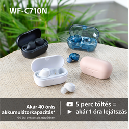 Sony WFC710 True Wireless Bluetooth zajszűrős üvegkék fülhallgató