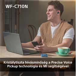 Sony WFC710 True Wireless Bluetooth zajszűrős üvegkék fülhallgató