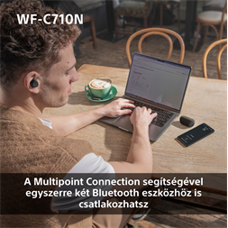 Sony WFC710 True Wireless Bluetooth zajszűrős üvegkék fülhallgató
