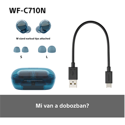 Sony WFC710 True Wireless Bluetooth zajszűrős üvegkék fülhallgató