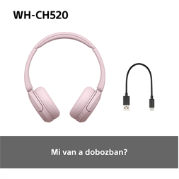 Sony WH-CH520 Bluetooth rózsaszín fejhallgató