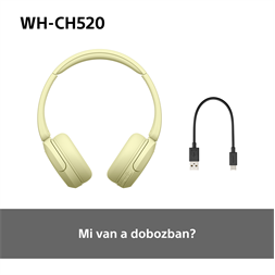 Sony WH-CH520 Bluetooth sárga fejhallgató