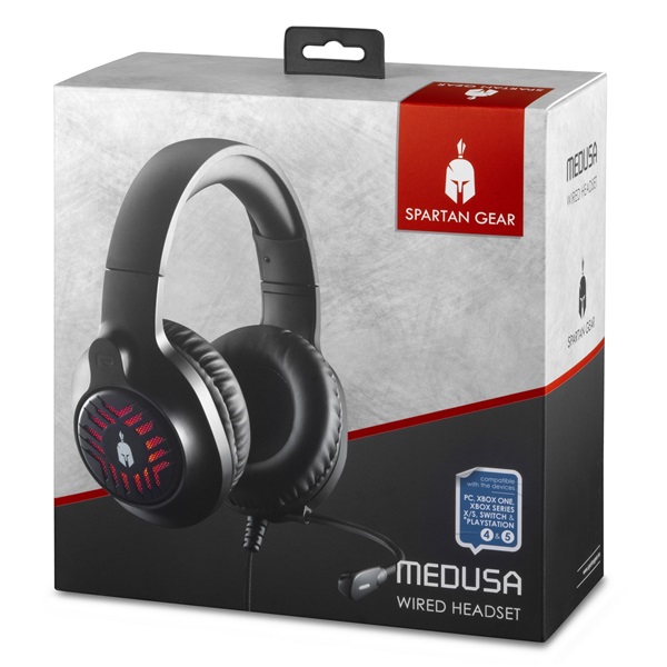 Spartan Gear 2807581 Medusa Wired fekete headset