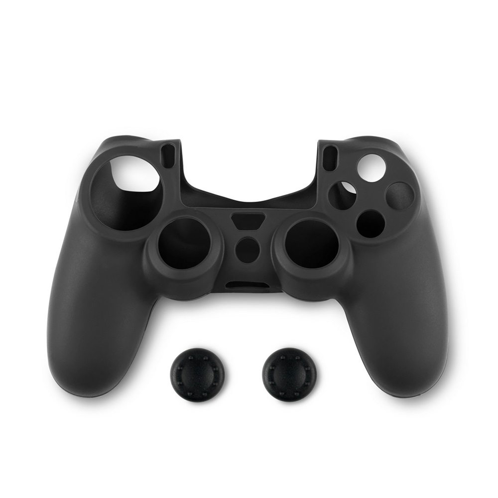Spartan Gear 2808143 PS4 kontroller szilikon skin fekete + hüvelykujj csúszásgátló