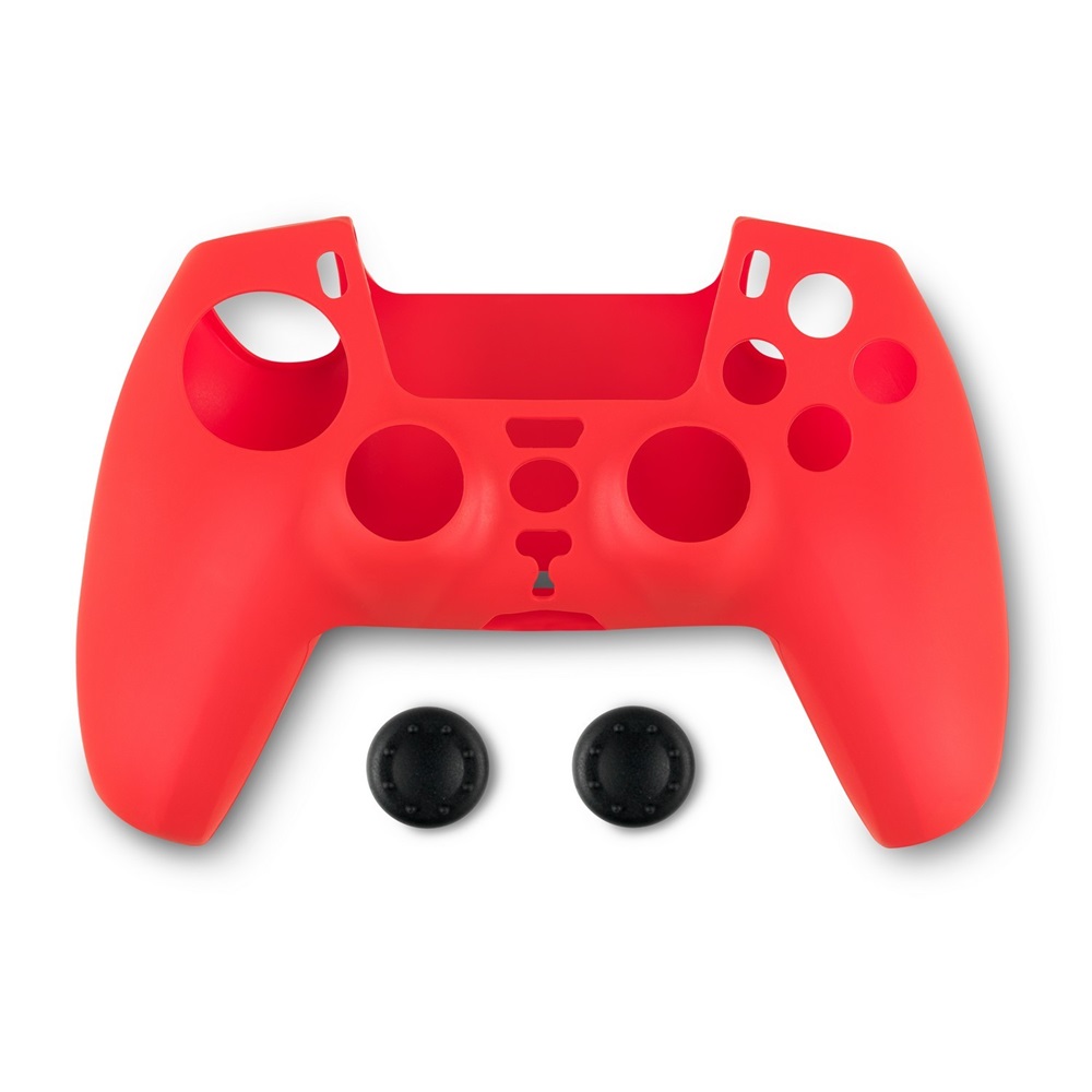 Spartan Gear 2808149 PS5 kontroller szilikon skin piros + hüvelykujj csúszásgátló
