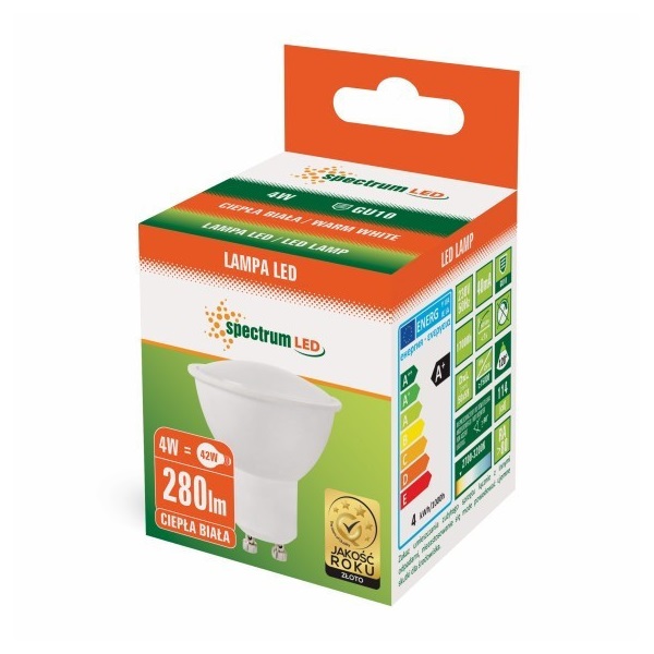 SpectrumLED 4W/300Lm/3000K/IP20/GU10/120fok LED GU10 led fényforrás