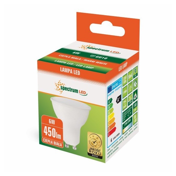 SpectrumLED 6W/450Lm/3000K/IP20/GU10/120fok LED GU10 led fényforrás