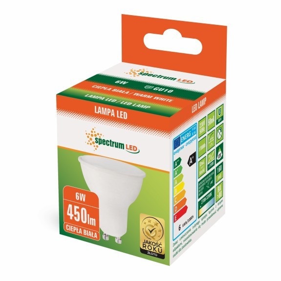 SpectrumLED 6W/450Lm/3000K/IP20/GU10/120fok LED GU10 led fényforrás