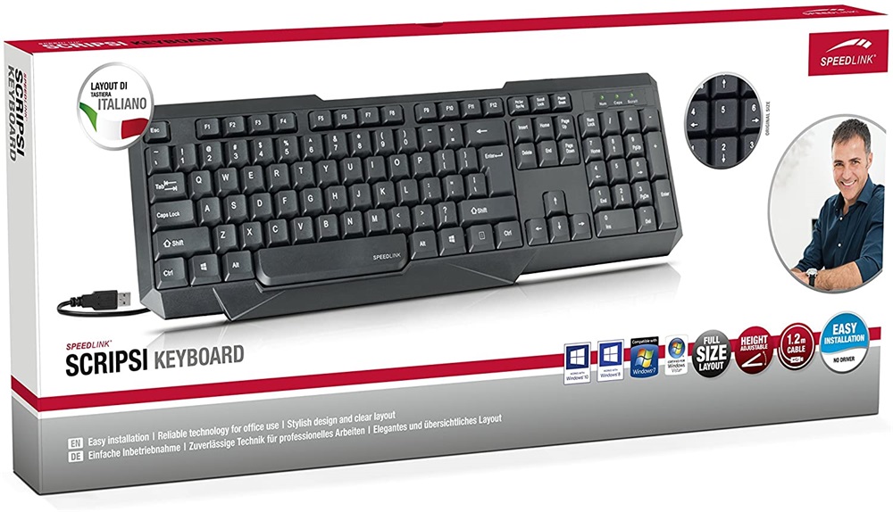 Speedlink SCRIPSI magyar kiosztású billentyűzet (SL-640003-BK-HU)