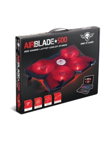 Spirit of Gamer AIRBLADE 500 17"-ig piros notebook hűtőpad