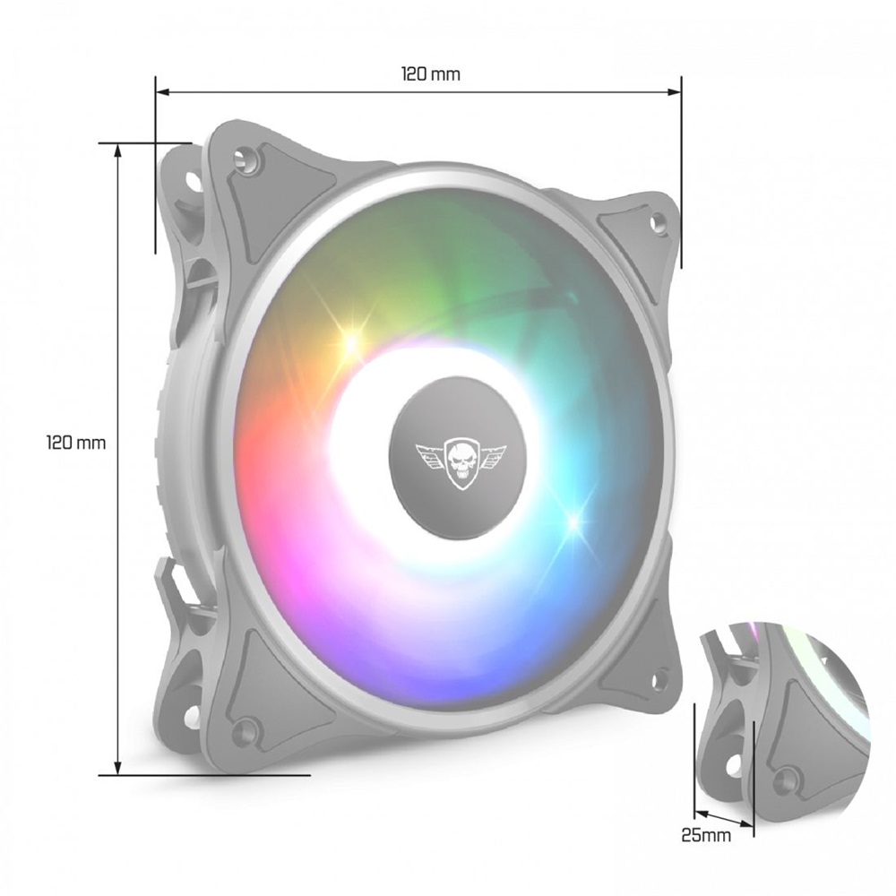Spirit of Gamer CENTRAL RGB V120IN 120mm RGB LED ház hűtőventilátor