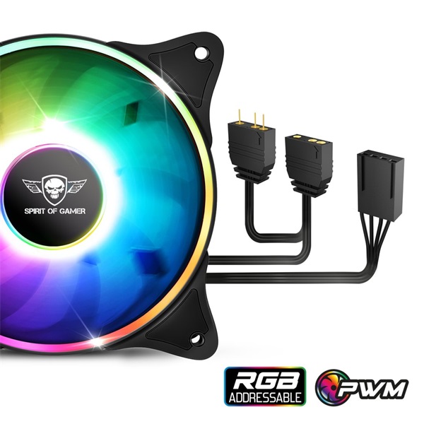 Spirit of Gamer CPU AIRCOOLER 120 MM ARGB aluminium/réz processzor hűtő