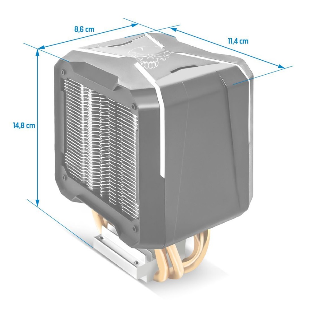 Spirit of Gamer CPU AIRCOOLER PRO ARGB aluminium/réz processzor hűtő (Újracsomagolt)
