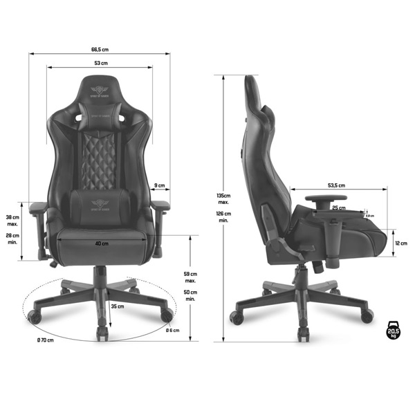 Spirit of Gamer CRUSADER fekete gamer szék