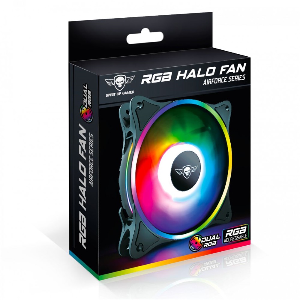 Spirit of Gamer DUAL RGB V120TW 120mm RGB LED ház hűtőventilátor