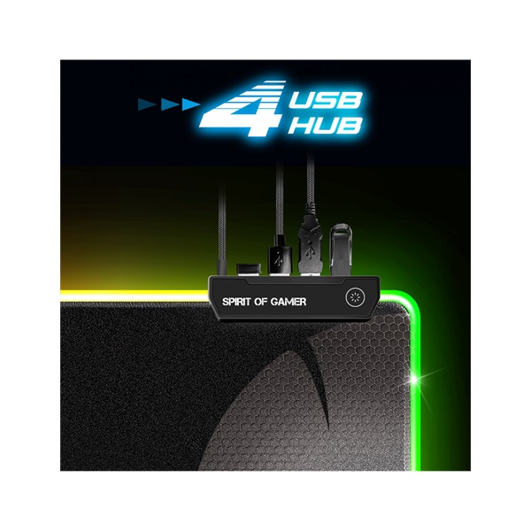 Spirit of Gamer Darkskull RGB XXXL fekete gamer egérpad