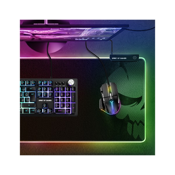 Spirit of Gamer Darkskull RGB XXXL fekete gamer egérpad