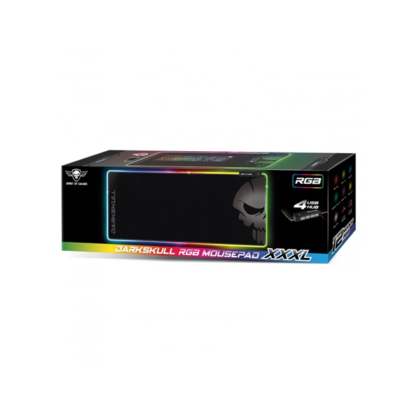 Spirit of Gamer Darkskull RGB XXXL fekete gamer egérpad
