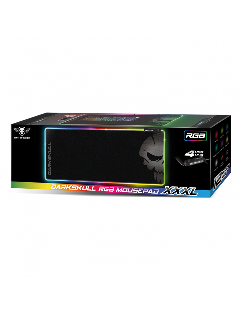 Spirit of Gamer Darkskull RGB XXXL fekete gamer egérpad
