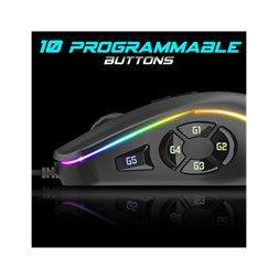 Spirit of Gamer ELITE-M30 (Optikai, 12800DPI, 10 gomb programozható, RGB, harisnyázott kábel) fekete egér