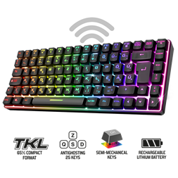 Spirit of Gamer ELITE K70 (TKL, 85 gomb,, RGB LED,USB, anti-ghost, fekete, magyar) vezeték nélküli billentyűzet