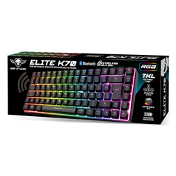 Spirit of Gamer ELITE K70 (TKL, 85 gomb,, RGB LED,USB, anti-ghost, fekete, magyar) vezeték nélküli billentyűzet