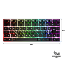 Spirit of Gamer ELITE K70 (TKL, 85 gomb,, RGB LED,USB, anti-ghost, fekete, magyar) vezeték nélküli billentyűzet