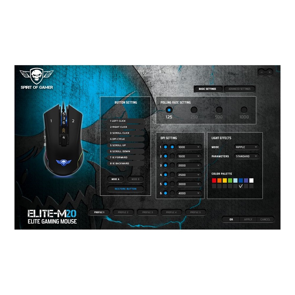 Spirit of Gamer ELITE-M20 4000DPI fekete vezetékes gamer egér