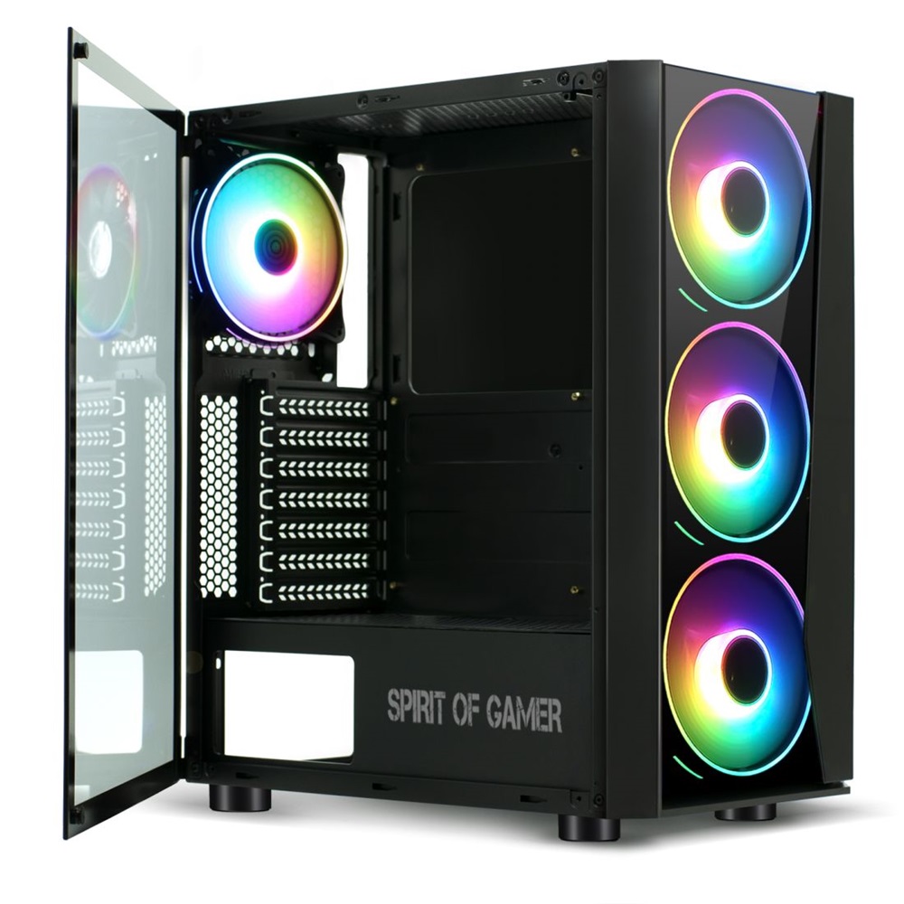 Spirit of Gamer GHOST III RGB fekete ablakos táp nélküli ATX ház