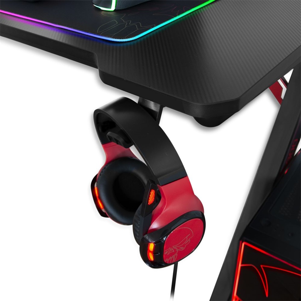 Spirit of Gamer Headquarter 300 RGB LED fekete gamer asztal