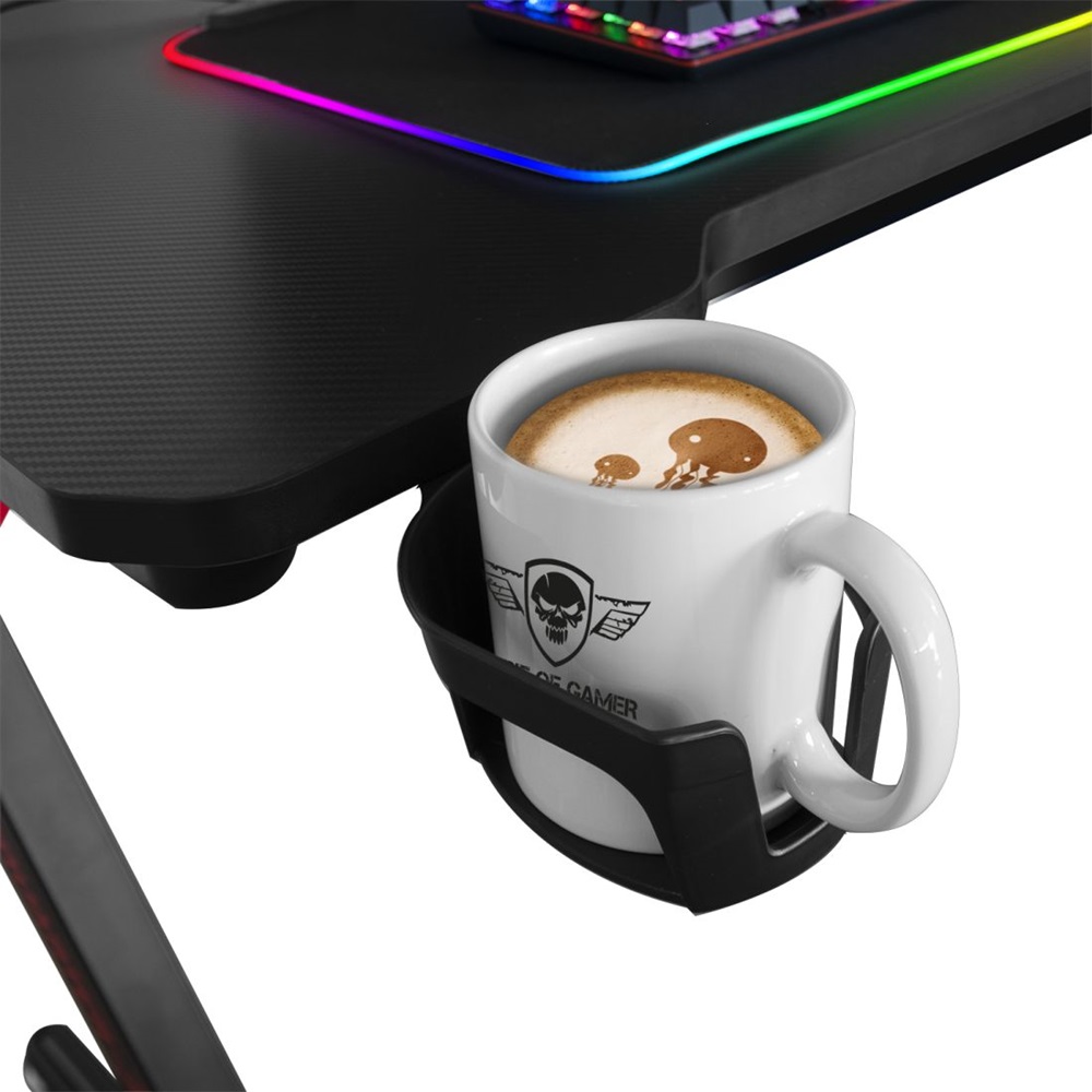 Spirit of Gamer Headquarter 300 RGB LED fekete gamer asztal
