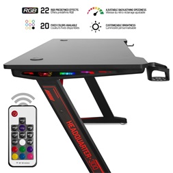 Spirit of Gamer Headquarter 300 RGB LED fekete gamer asztal