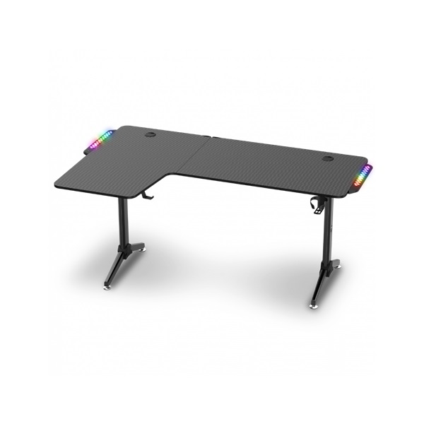 Spirit of Gamer Headquarter 600 L RGB LED fekete gamer asztal