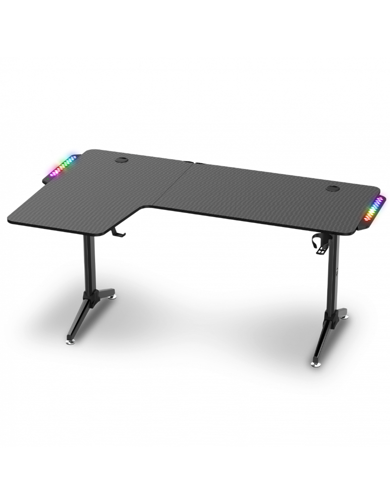 Spirit of Gamer Headquarter 600 L RGB LED fekete gamer asztal