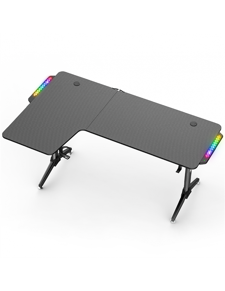 Spirit of Gamer Headquarter 600 L RGB LED fekete gamer asztal